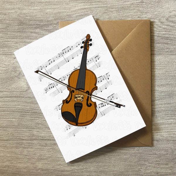 Violin Greeting Card, Violin Birthday Card, Violinist, Violin Teacher, String Player Greeting Card, String Musician Card