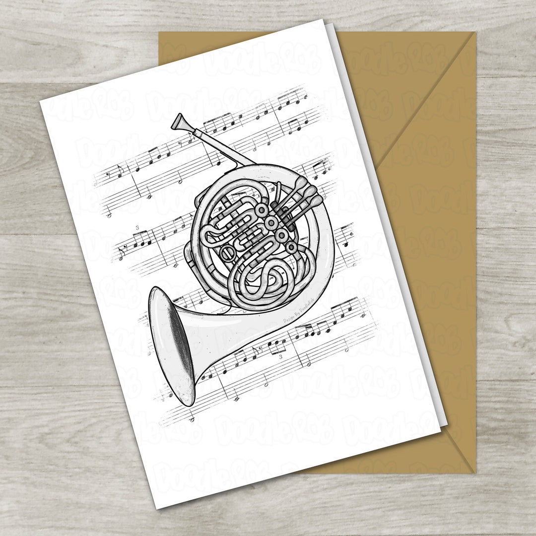 French Horn Greeting Card French Horn Birthday Card Hornist Etsy