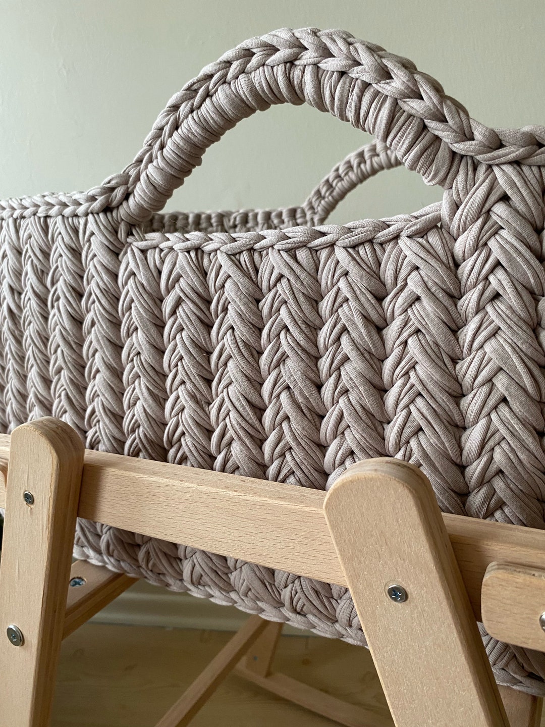 Nursery Basket Crochet Baby Organizer for Changing Pad Station Baby ...