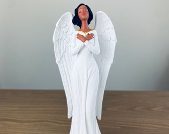 African American Guardian Angel Figurine