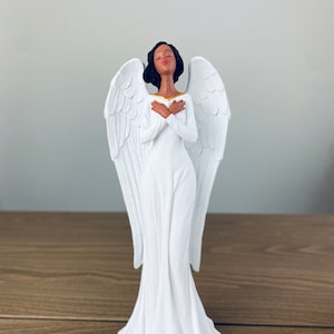 African American Guardian Angel Figurine