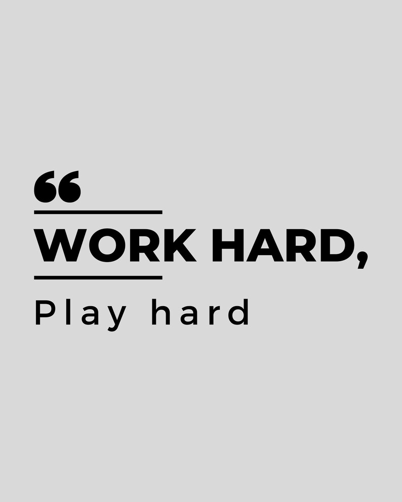Work Hard Play Hard. Office Wall Decor Quotes Signs. Etsy