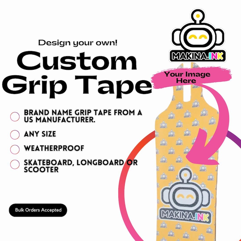 Personalized Custom Grip tape, Any size skateboard, longboard or scooter, any image, weatherproof image 1