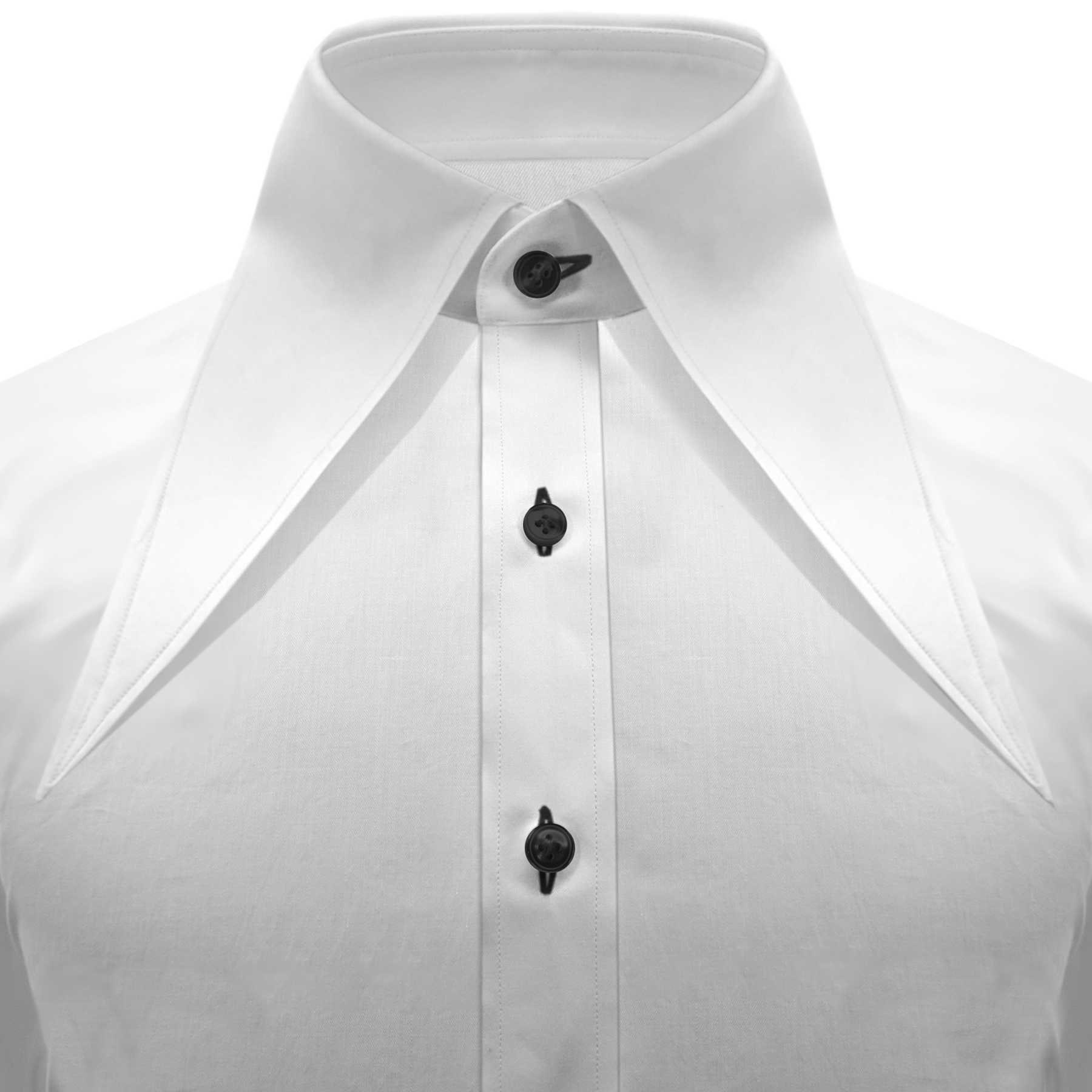 White 7.5'' Extreme Long Point Collar Dress Shirt Mens Etsy UK
