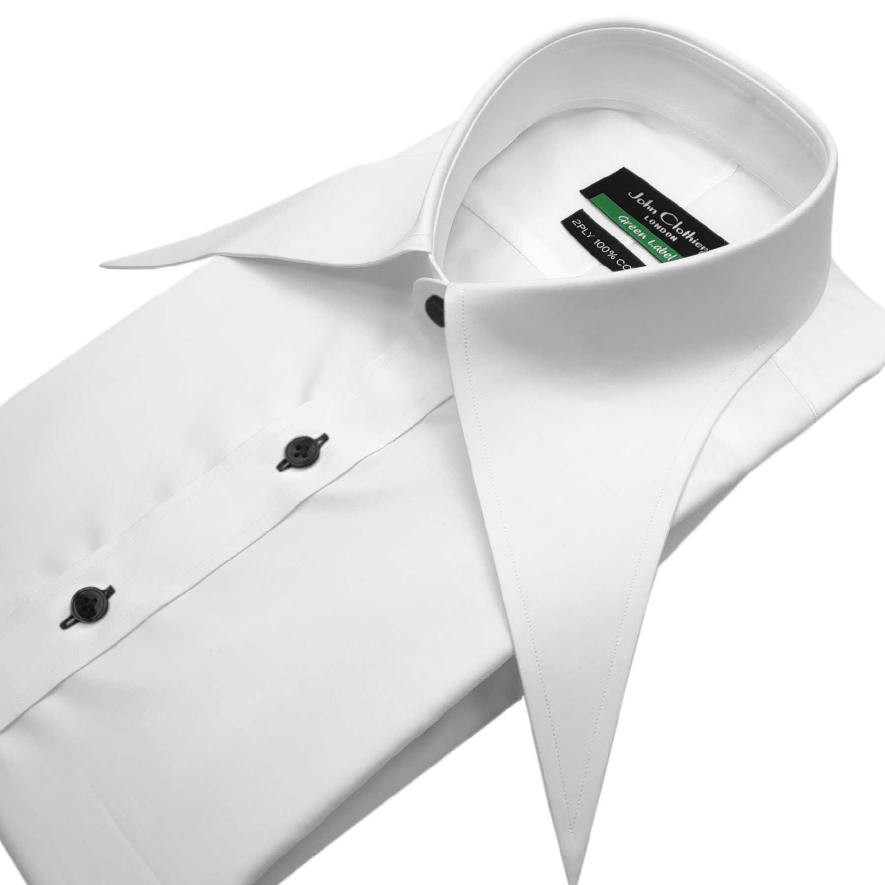 White 7.5'' Extreme Long Point Collar Dress Shirt Mens Etsy UK