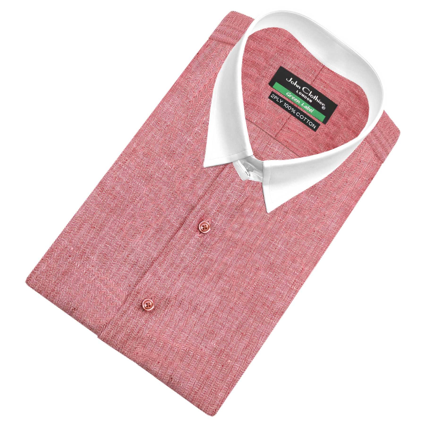 James Bond Style/ Loop Collar Shirt/ Red Twill Shirt/ Etsy