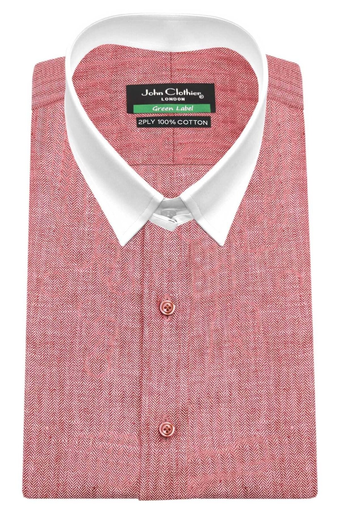 James Bond Style/ Loop Collar Shirt/ Red Twill Shirt/ Etsy