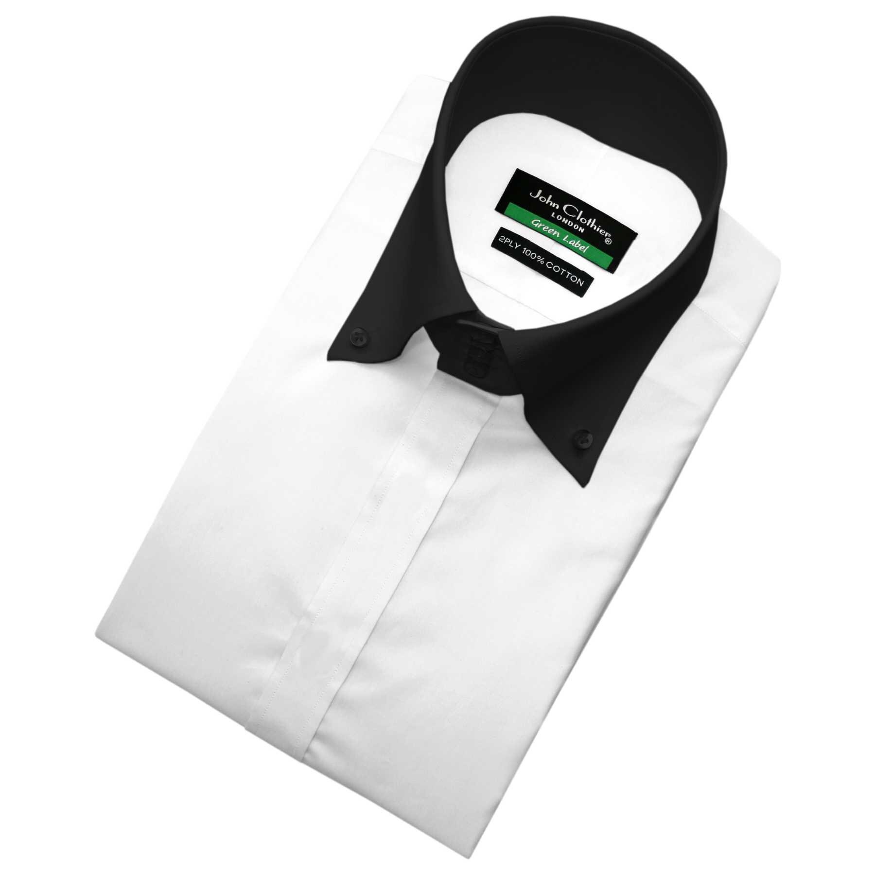 Grooms White Wedding Dress Shirt Button Down High Collar Polo Shirt 100