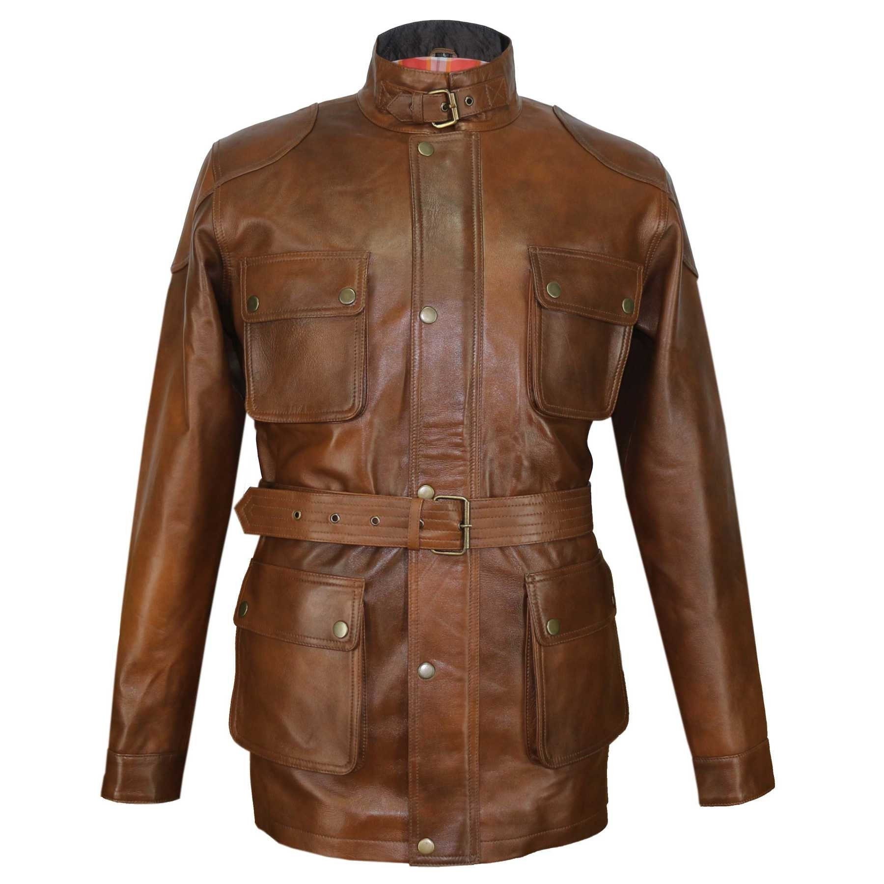 Vintage Brown Benjamin Leather Jacket Men's Military Army - Etsy