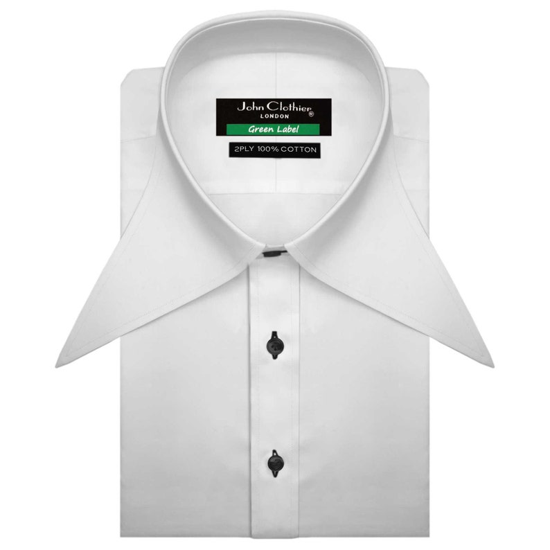 White 7.5'' Extreme Long Point Collar Dress Shirt Mens Etsy UK