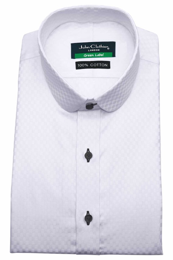 Peaky Blinder Style Shirt Round Tip Penny Club Collar Shirt