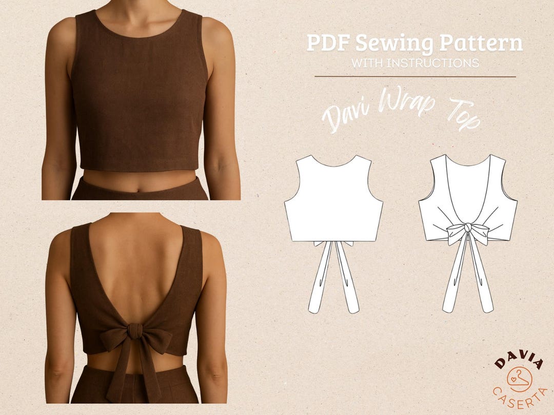 Davi Wrap Top – Women's Wrap Shirt Sewing Pattern With Instructions ...
