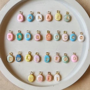 Initial Charms Handcrafted from Clay for Necklace or Bracelet, Charm for Keychain
