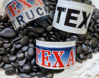 Texas Cuff Bracelet, Repurposed License Plate Art, Lone State Jewelry