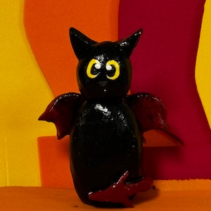 Handmade Evil Devil Flames Cat Figurine Personalized