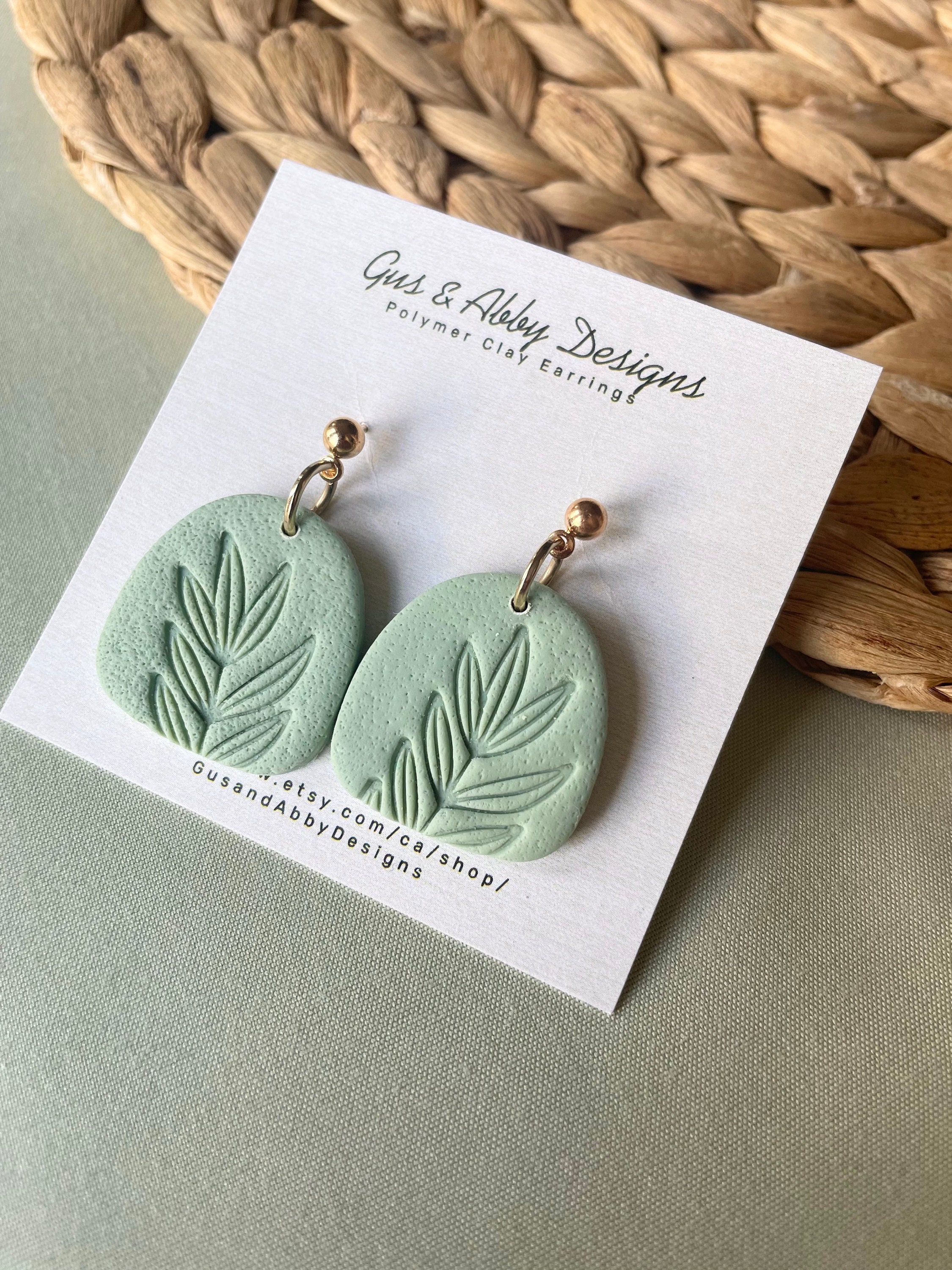 Gloria Gloriosum Polymer Clay Earrings (Multiple Options) — Sage