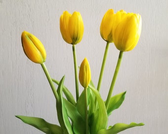 5-Head Yellow Indoor/Outdoor Tulip Bunch