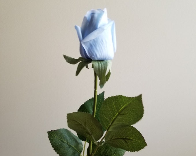 Pale Blue Long-stemmed Rose - Etsy