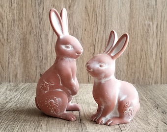 Terracotta Rabbit Couple Figurines