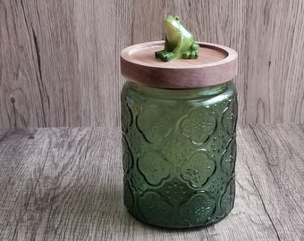 Rainforest Frog Embossed Glass Canister