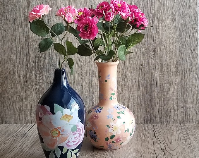 Florales Boutique Keramik Vasen- 2er Set