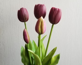 5-Head Purple Indoor/Outdoor Tulip Bunch