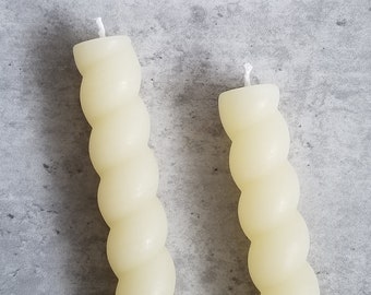 Unscented 10 Inch Twisted Taper Candles Set of 2