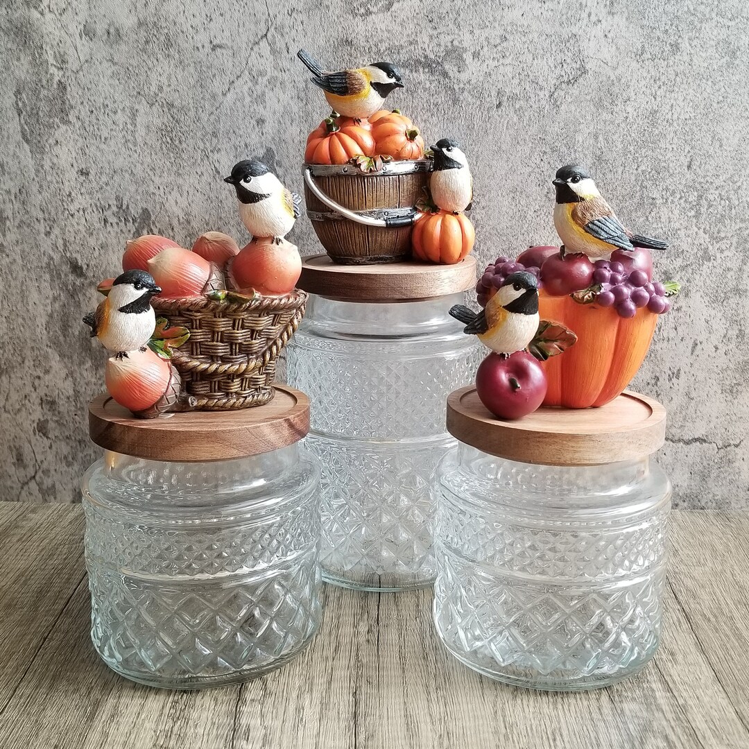 Harvest Birds Canister Set of 3 Etsy