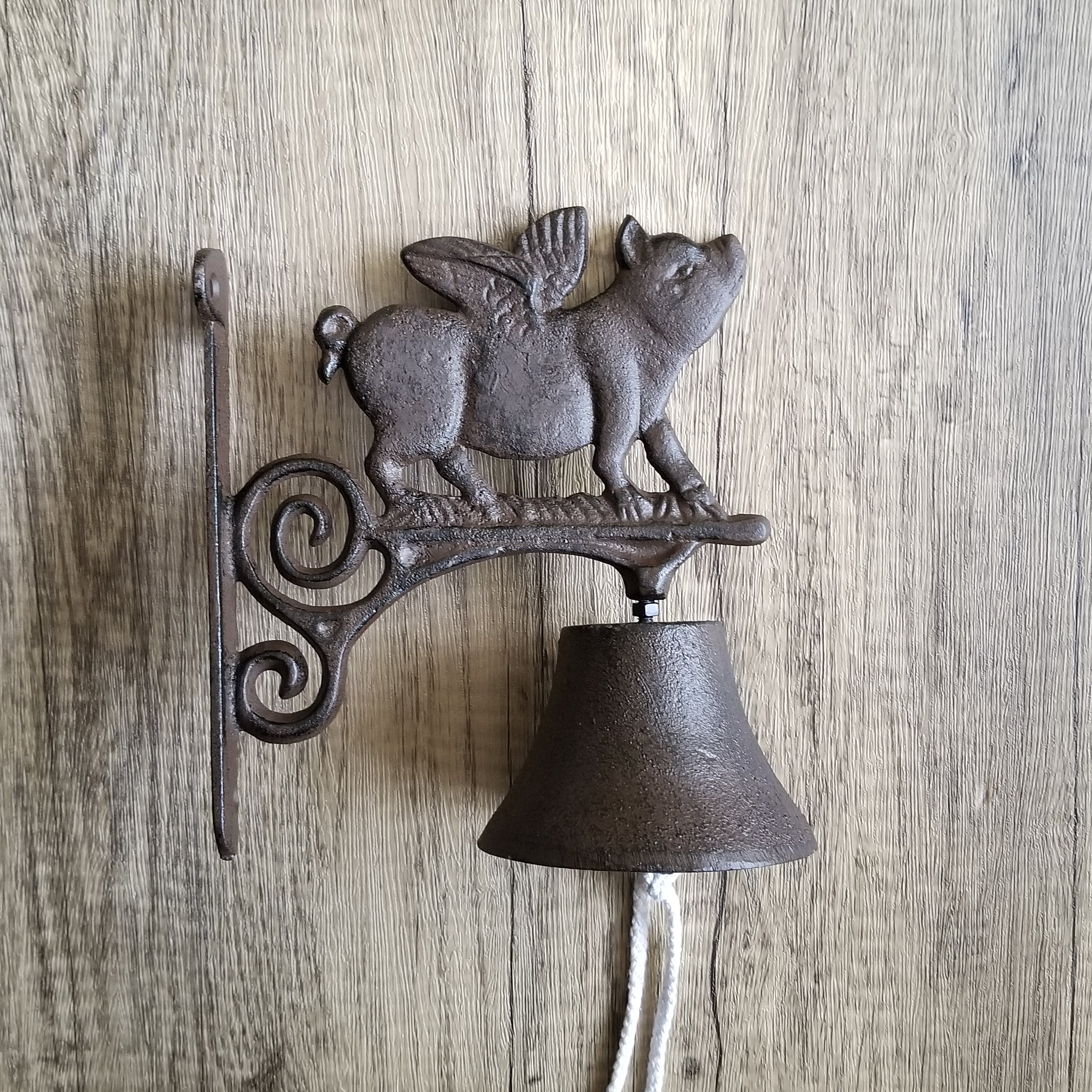 Pig With Wings Cast Iron Bell Etsy