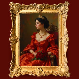 Fine-art-prints, Alice in Wonderland-kunstprints, kroningsportret van de hartenkoningin digitale kunstafdruk