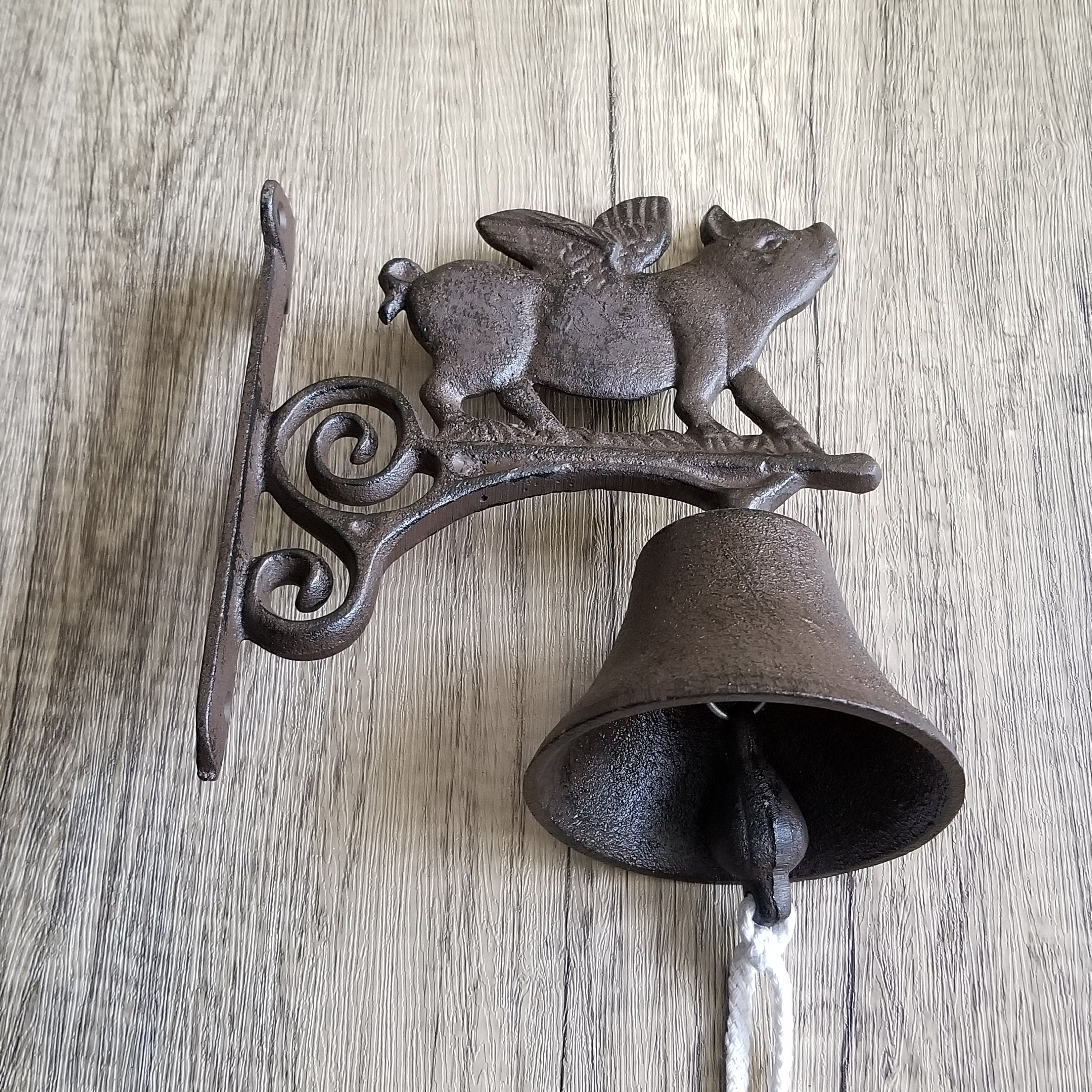 Pig With Wings Cast Iron Bell Etsy