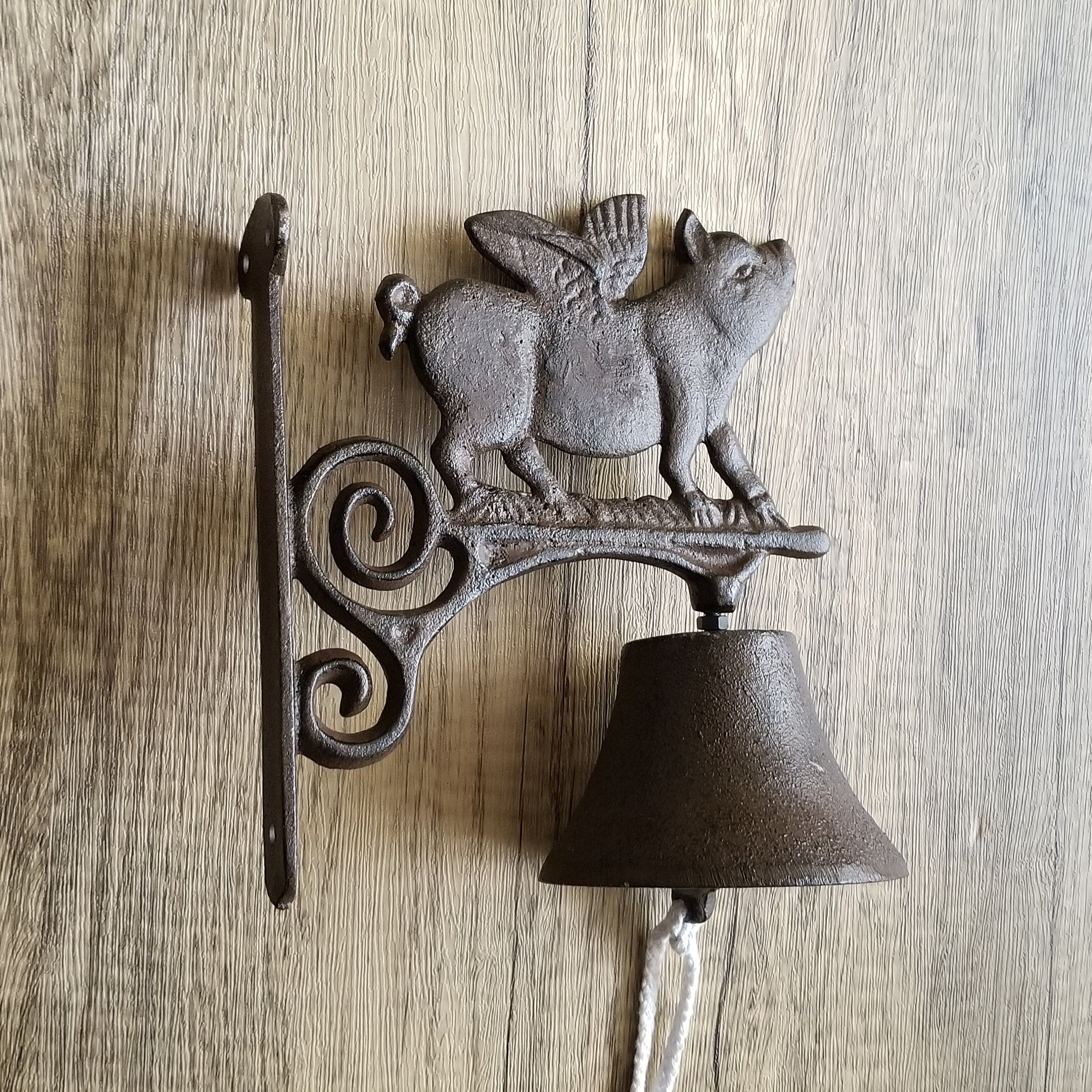 Pig With Wings Cast Iron Bell Etsy