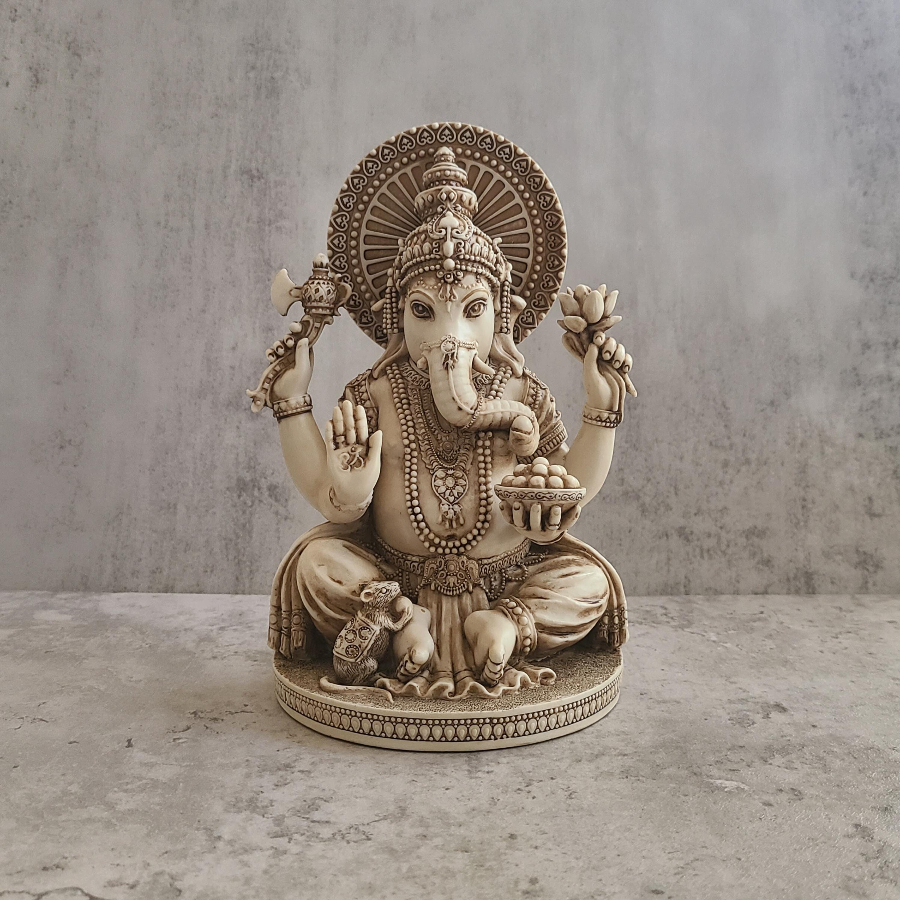 Lord Ganesha Resin Figure w/ Antique Finish 6.5-Inch
