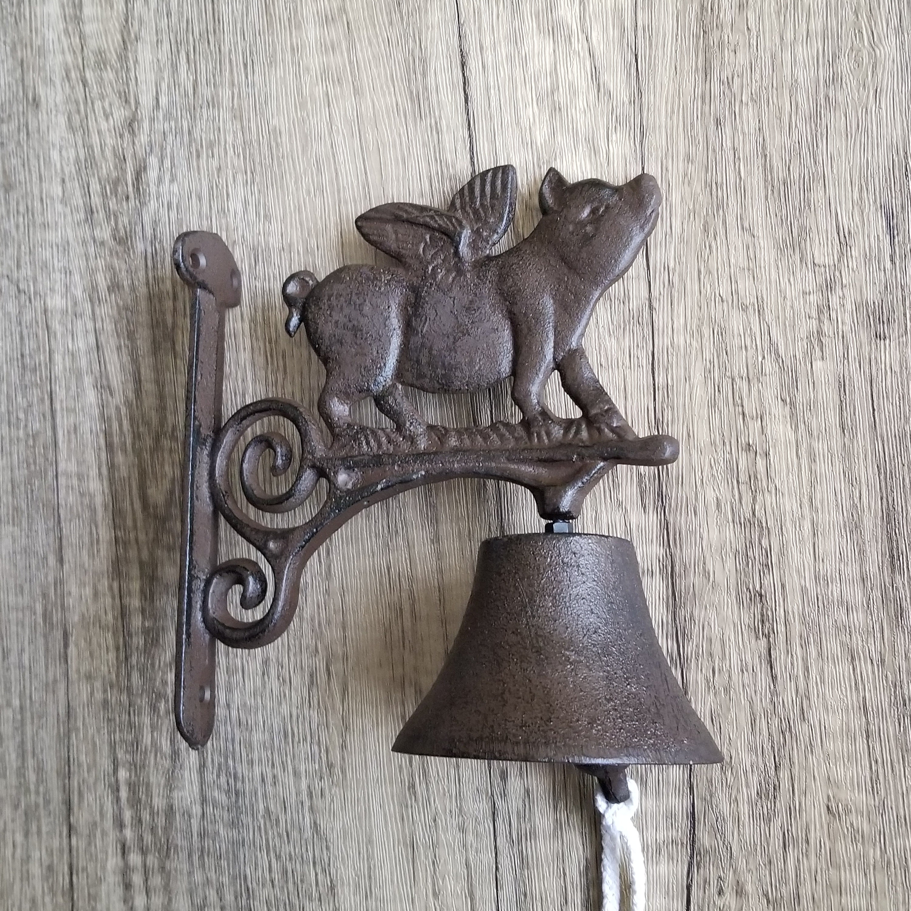 Pig With Wings Cast Iron Bell Etsy