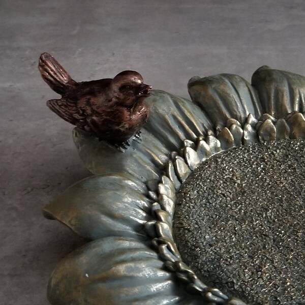 Resin Bronze-look Bird Bath