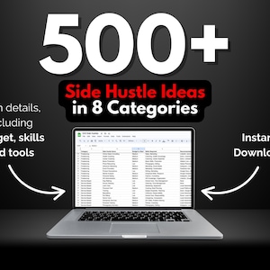500+ Side Hustle Ideas Guide: ChatGPT Bonus (Digital Download)