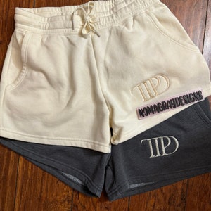 TTPD shorts, embroidered, gray, bone