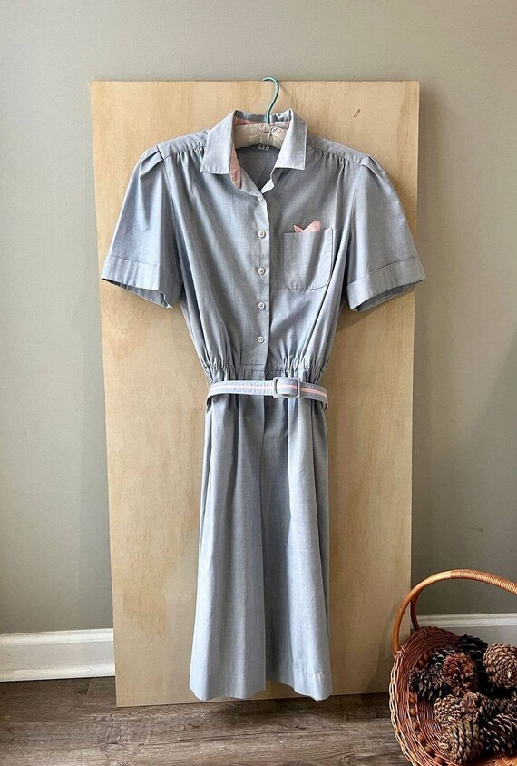 Vintage 'blue Collar' Dress Etsy