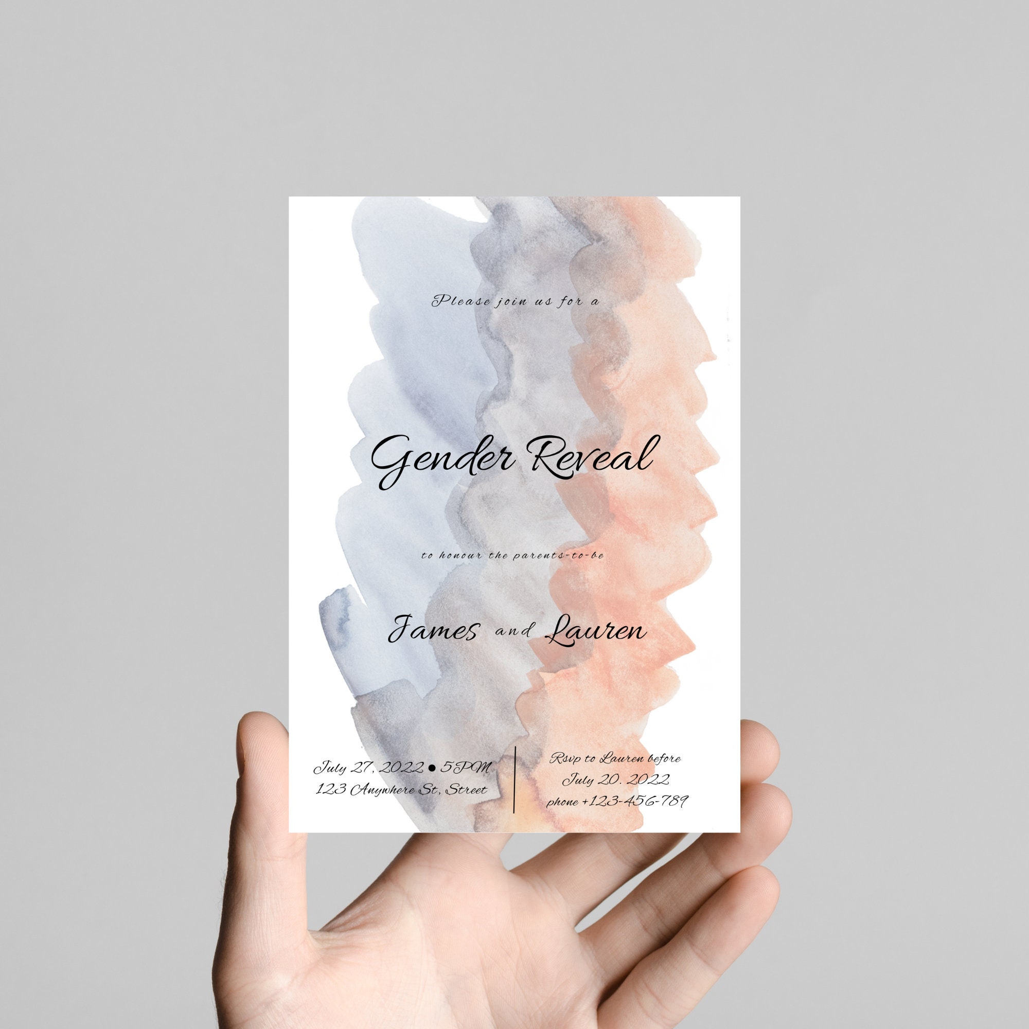 Editable Gender Reveal Invitation Printable Invitation He or - Etsy