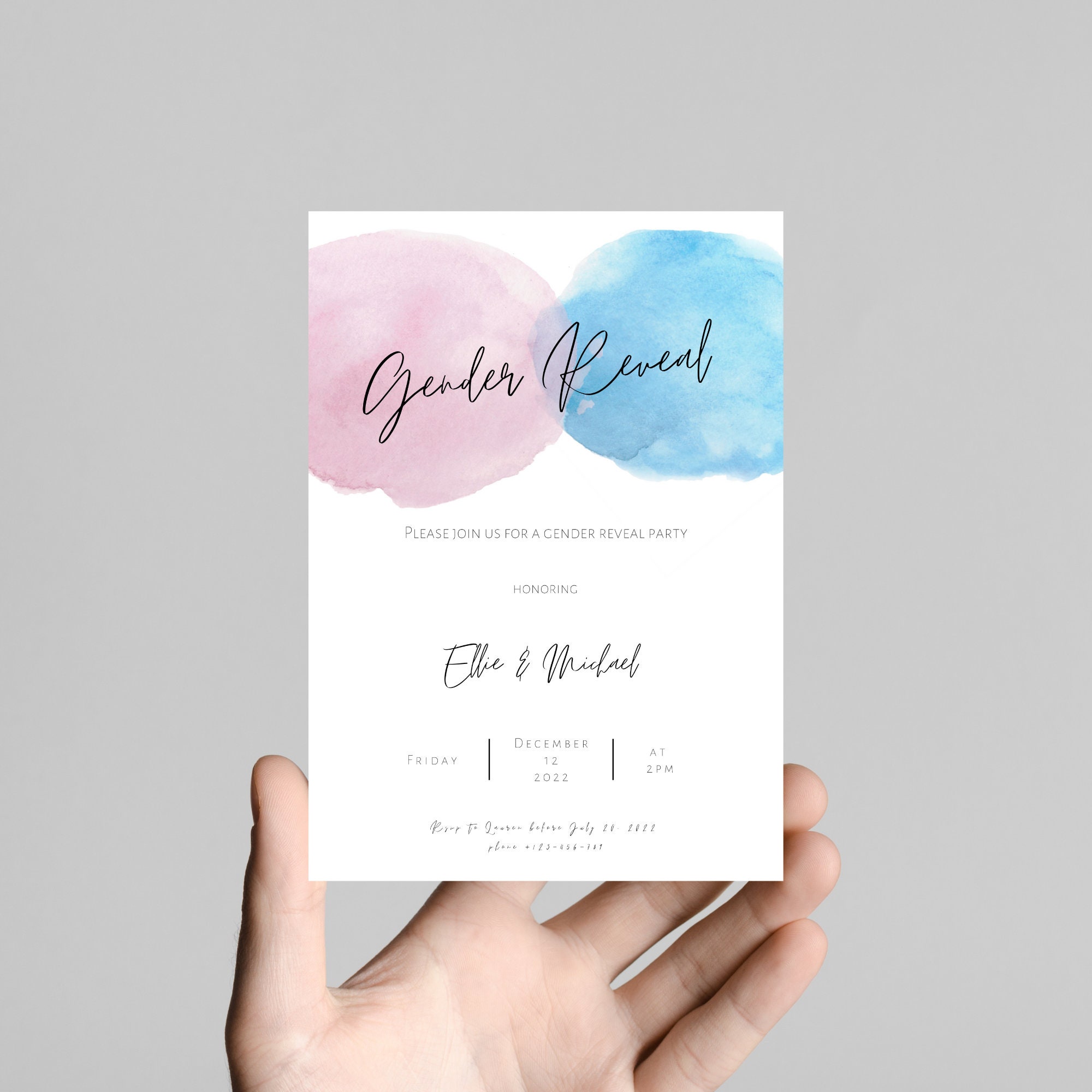 Editable Gender Reveal Invite Printable He or She Boy or - Etsy
