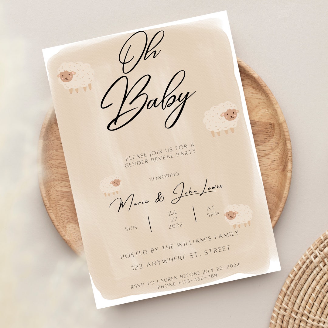 Editable Gender Reveal Invitation He or She Invitation - Etsy