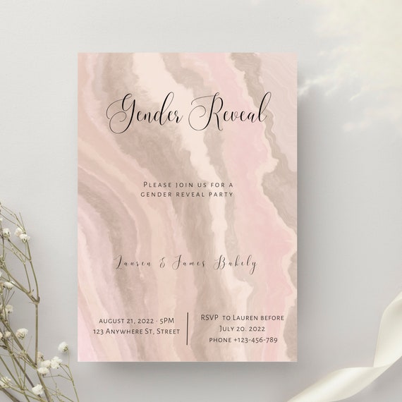 Gender Reveal Invitation Gender Reveal Editable Template - Etsy