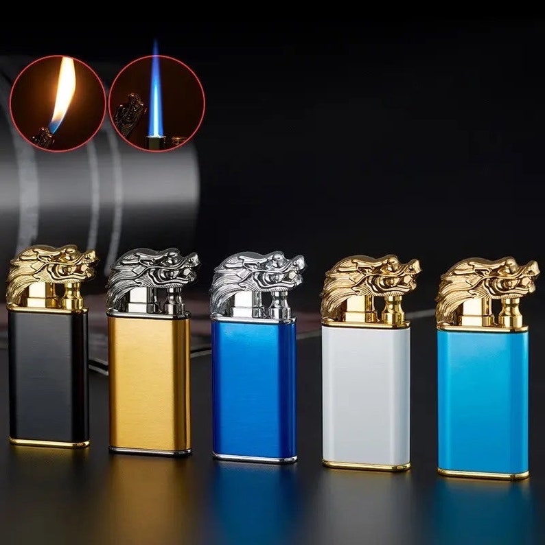 Croc Dragon Double Flame Lighter Creative Windprooof Lighter Etsy