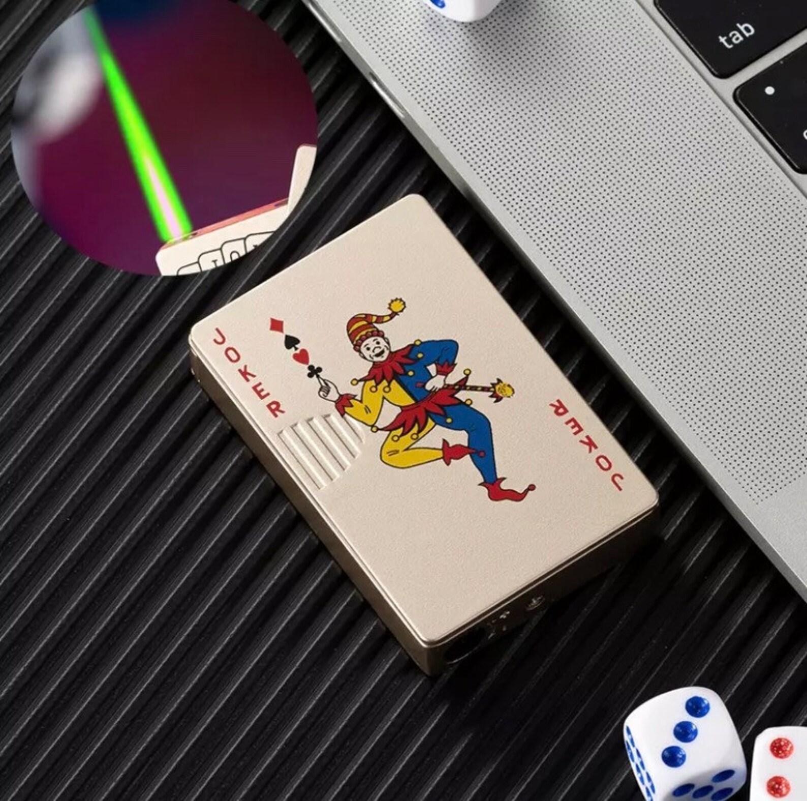 Playing Card Lighter Green Flame Poker Sprightlier Etsy