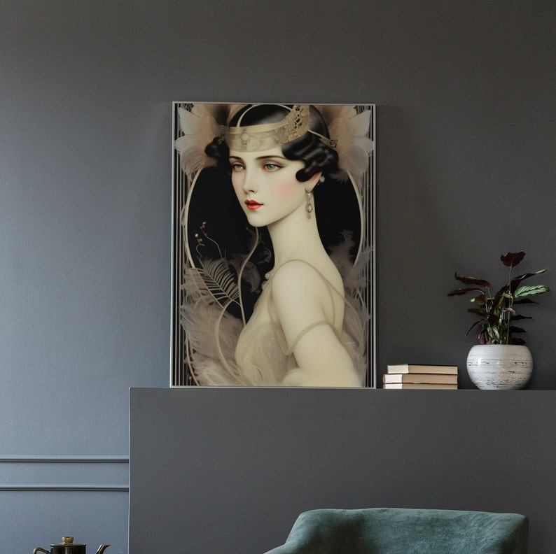 Art Deco Lady Poster Great Gatsby Era Art Print Flapper Girl - Etsy