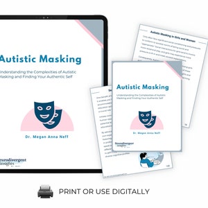 Autistic Masking Bundle| Unmasking | Autism Worksheets | Autism Workbook | Autism Journal | Therapy Workbook | Autism Self-Care | Journal