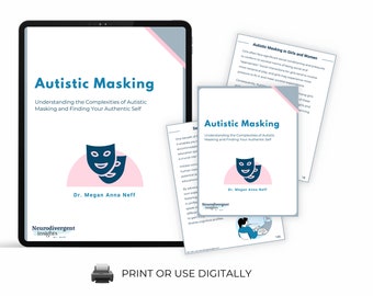 Autistic Masking Bundle| Unmasking | Autism Worksheets | Autism Workbook | Autism Journal | Therapy Workbook | Autism Self-Care | Journal