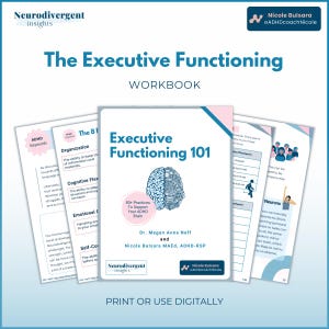 Executive Functioning| ADHD Workbook | ADHD Worksheets | Executive Functioning Worksheets| ADHD Productivity  | Autism Executive Functioning