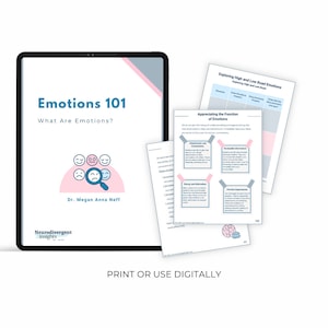 Emotions 101  | Therapy Workbook | ADHD Self-Care | Autistic Self-Care | Neurodivergent | Autistic Workbook | Emotions Workbook