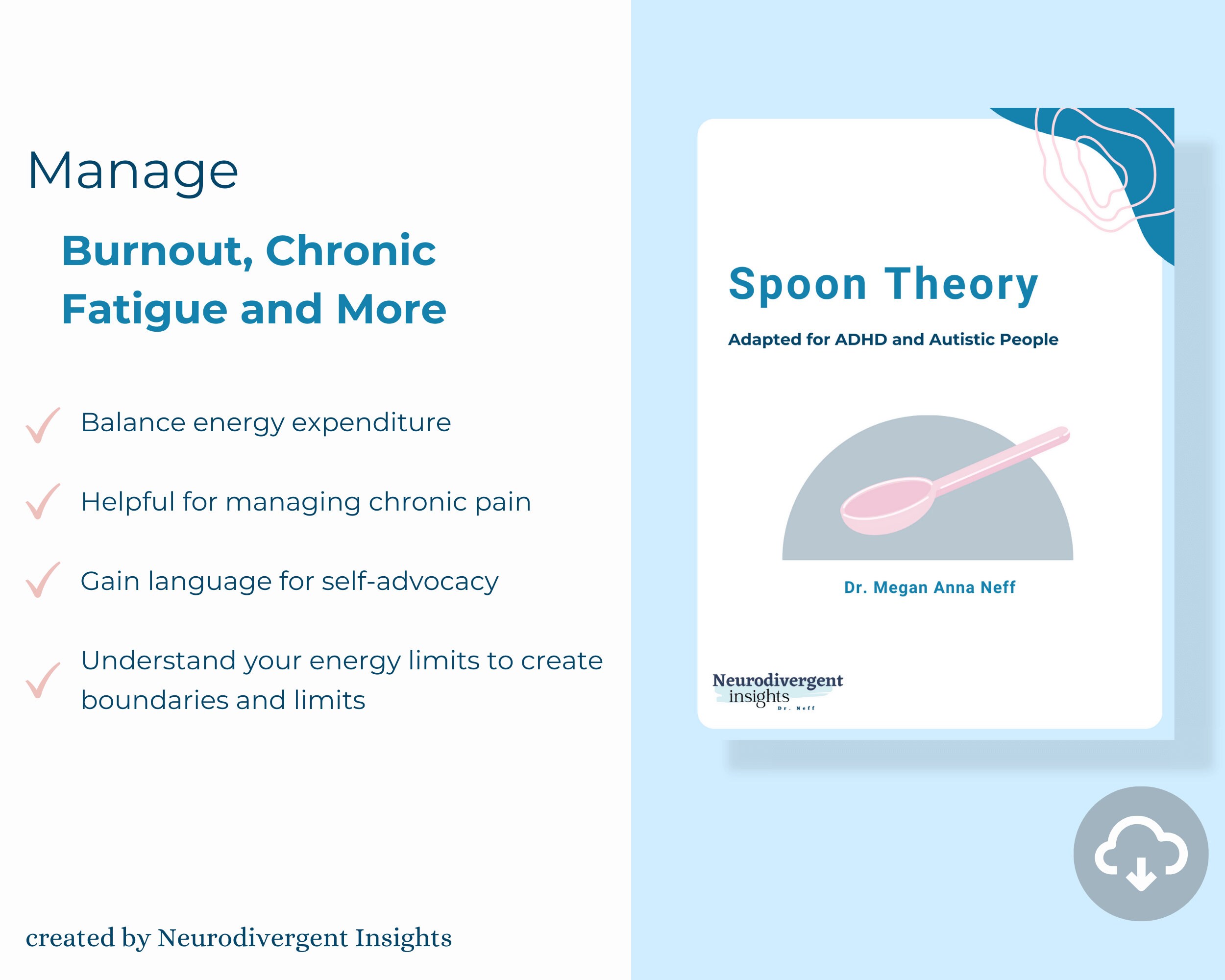 Autistic Workbook Spoon Theory Autistic Burnout Digital Workbook ADHD Workbook Therapy Resources